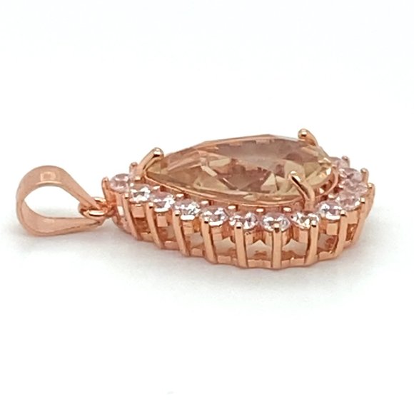 Imperial Topaz 4.00ct Rose Gold Finish Solid 925 Sterling Silver Pendant - Picture 6 of 8